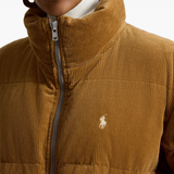 Tan jacket worn by a person, showing the jacket fit