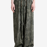 Green pants, full body view