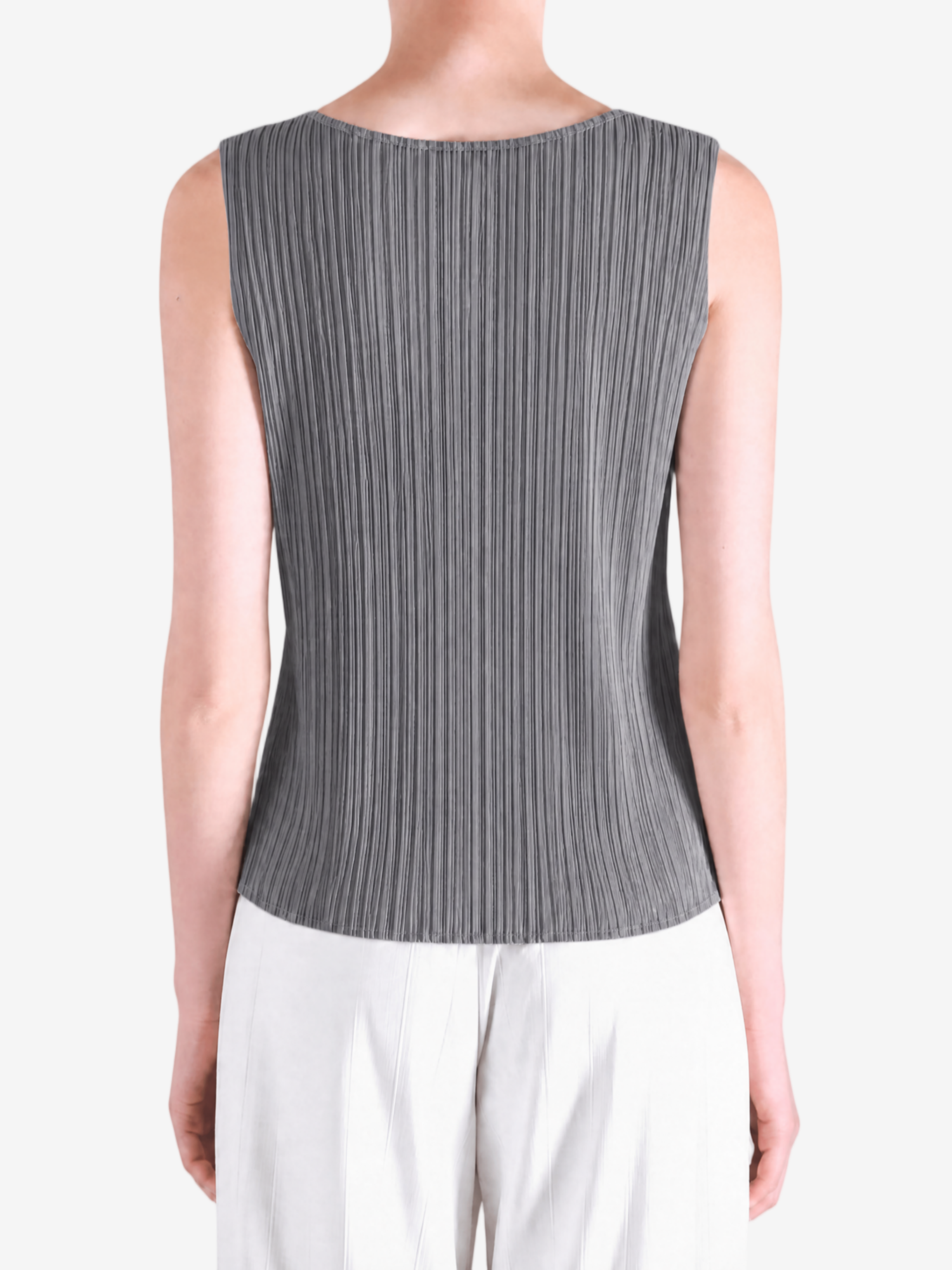 Grey shirt worn by a person, showing the shirt fit