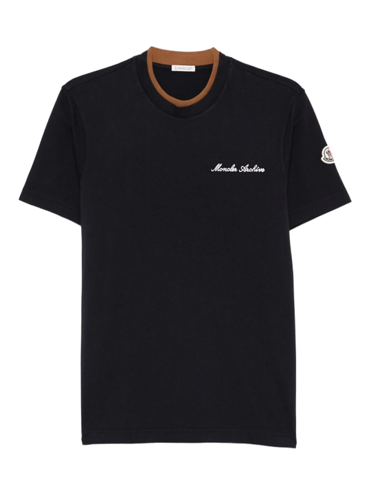 black t-shirt, front view