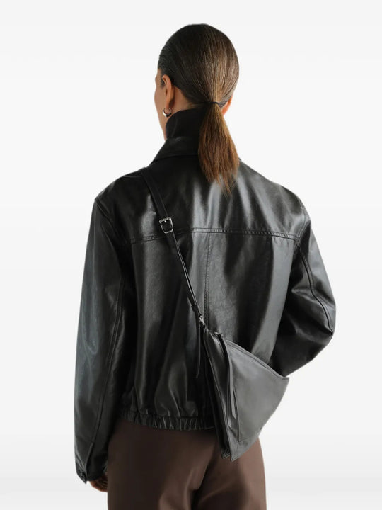 Brown bag worn by a person, showing the bag fit