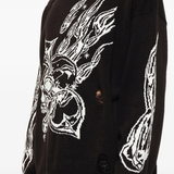 Black hoodie worn by a person, showing the hoodie fit