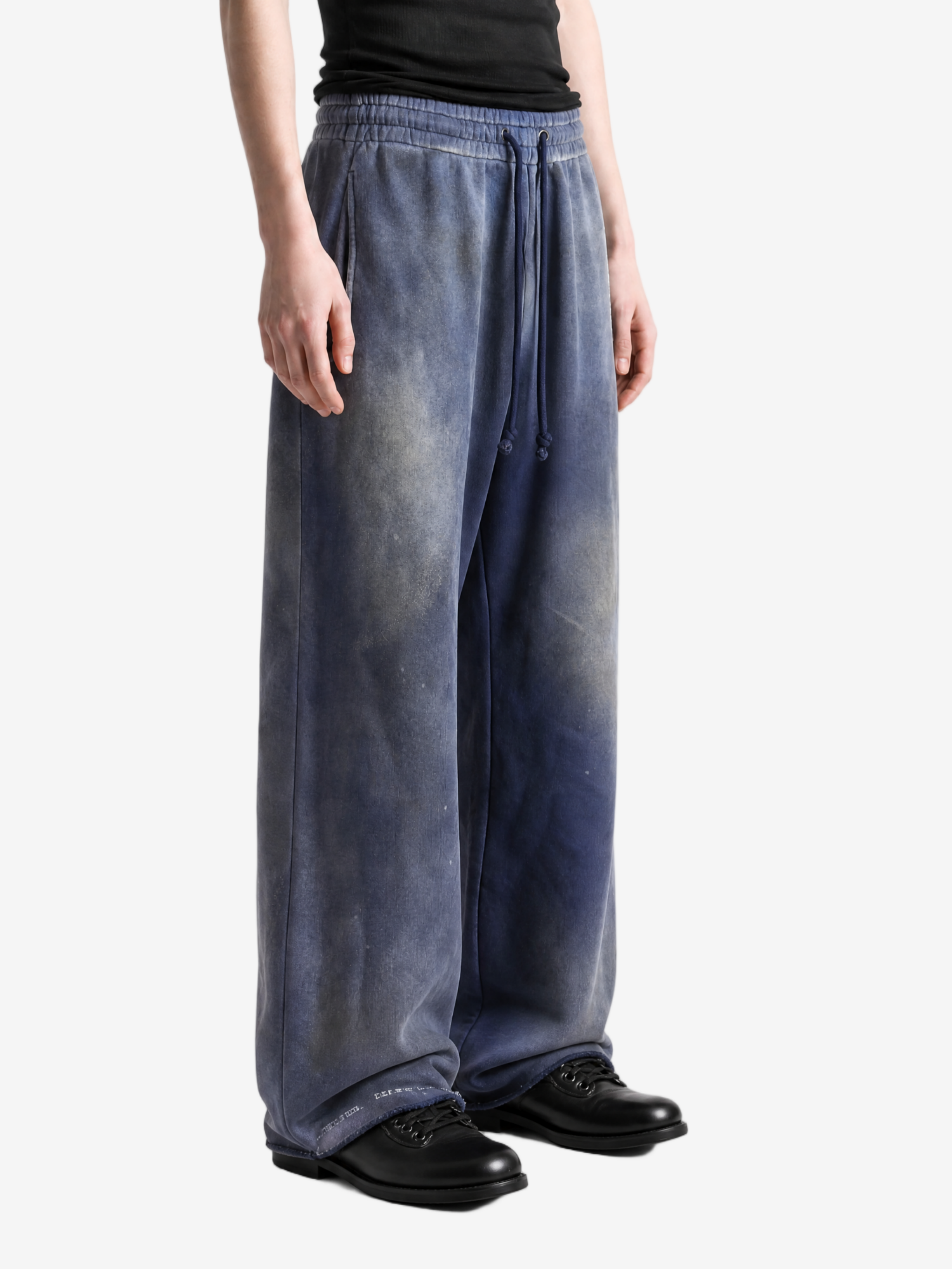 Blue pants, full body view