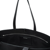 Close up of black bag,showing texture of the leather fabric