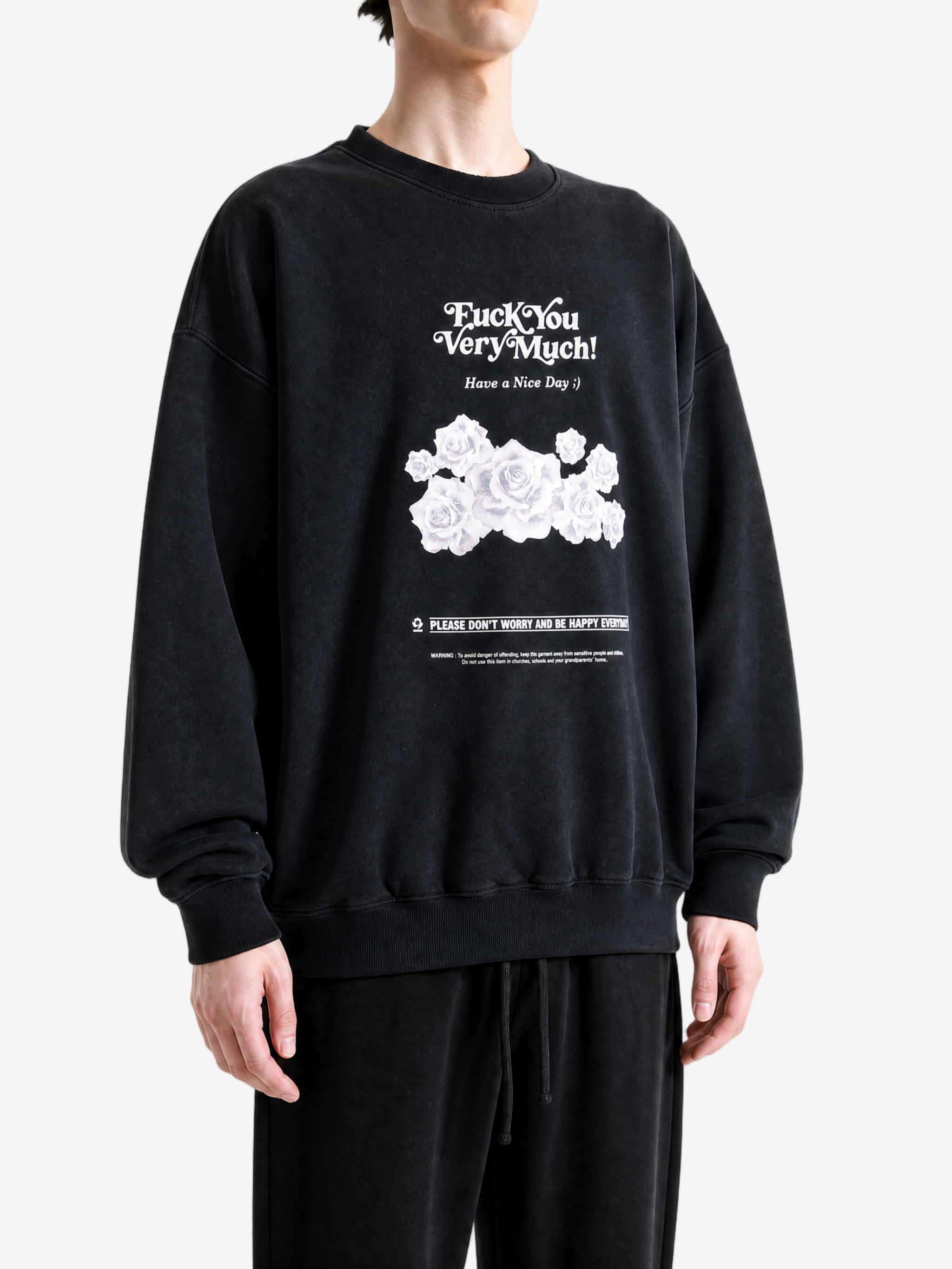 Black hoodie, full body view