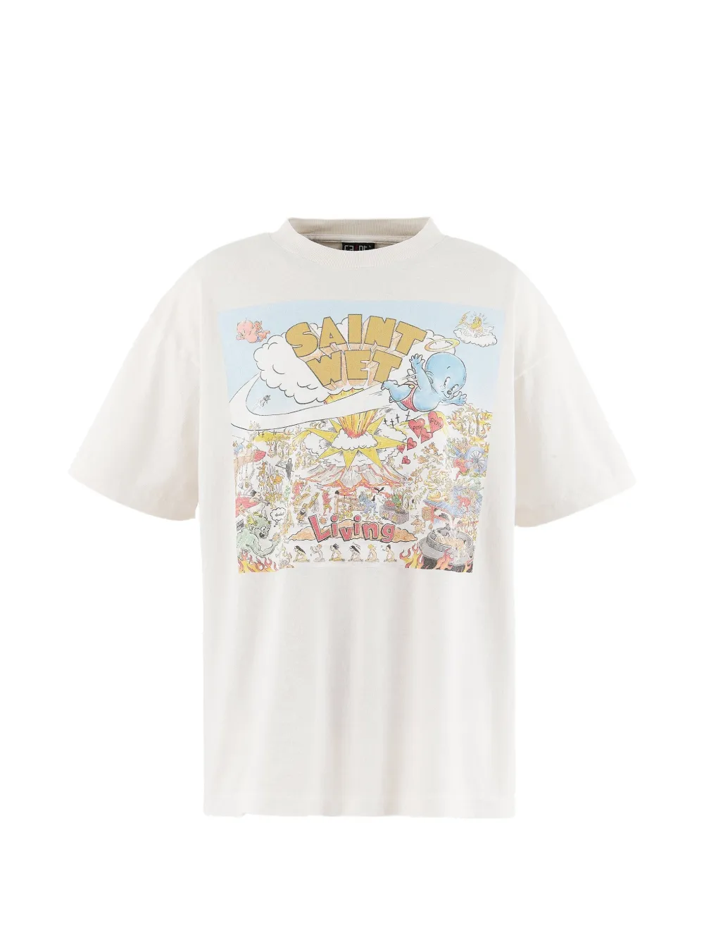 White t-shirts, front view