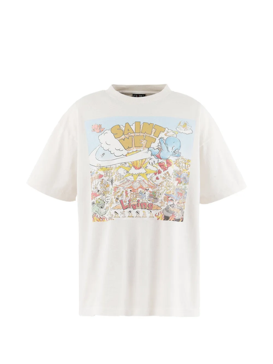 White t-shirts, front view