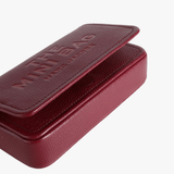 Burgundy bag, front view