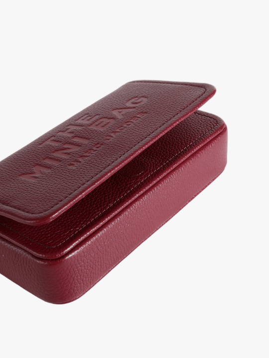 Burgundy bag, front view
