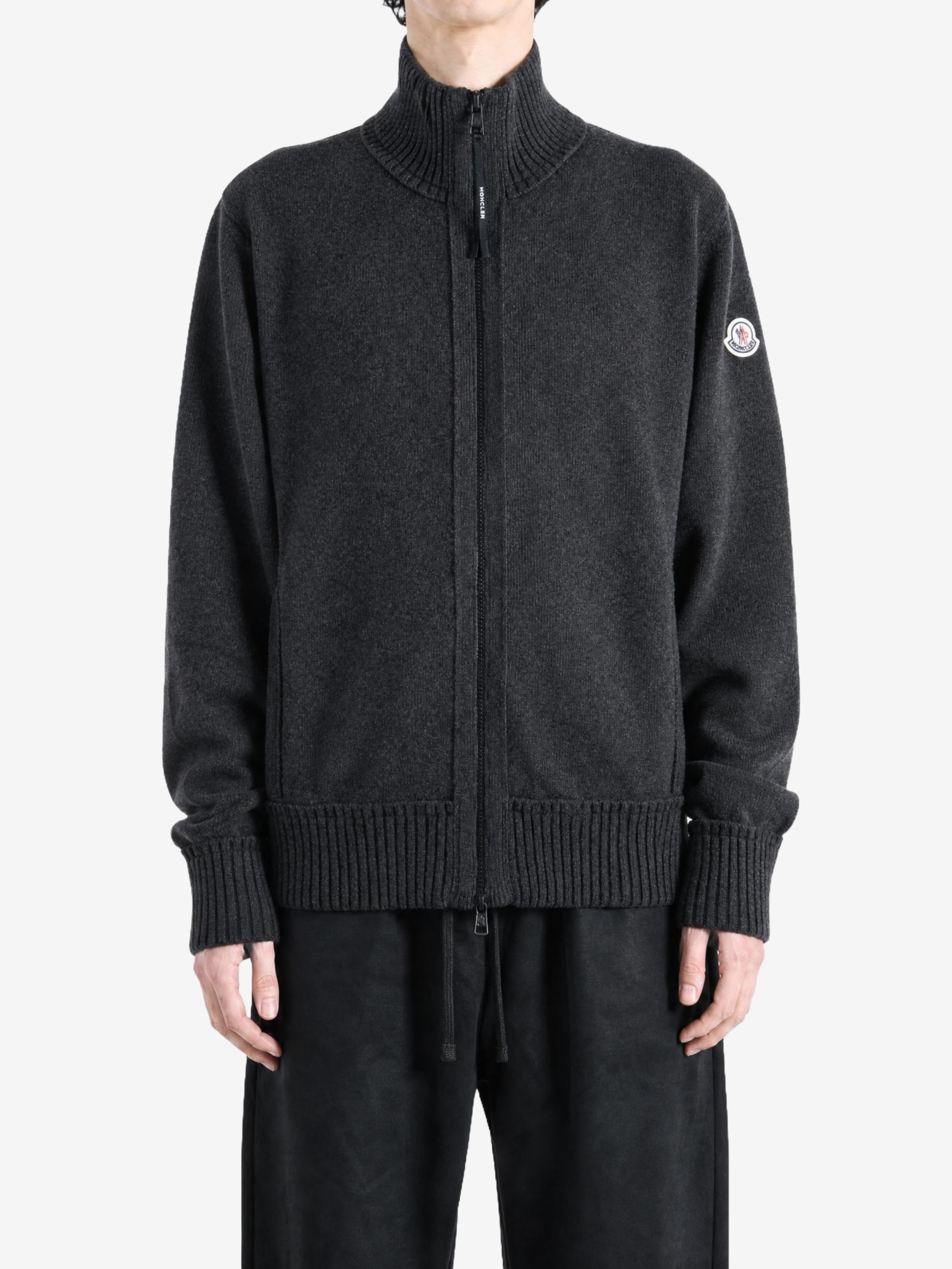Grey knitwear, full body view