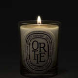 Close up of ortie candles, showing texture of the fabric