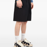 Black shorts worn by a person, showing the shorts fit