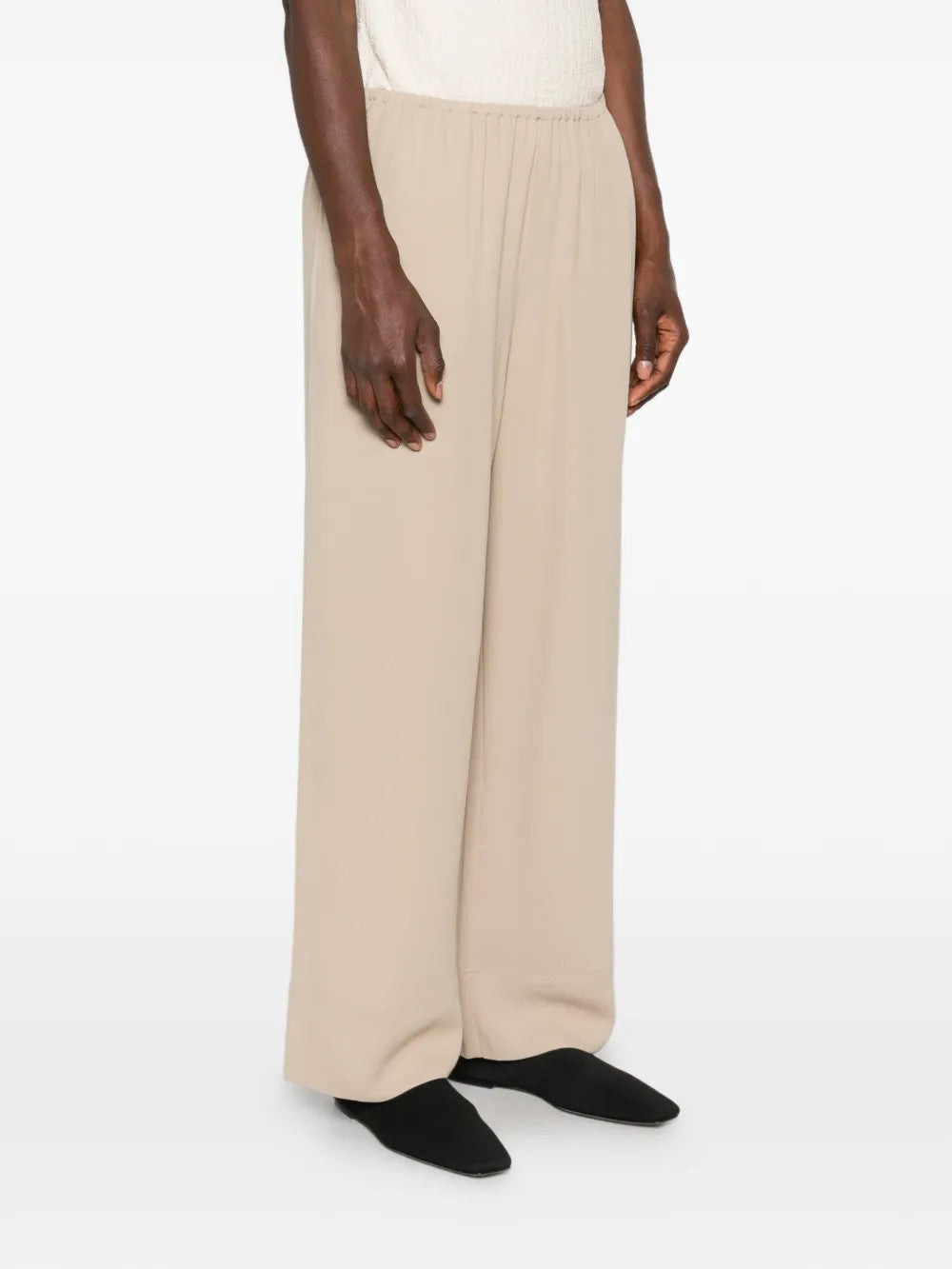 Tan pants, full body view
