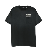 black t-shirt, front view