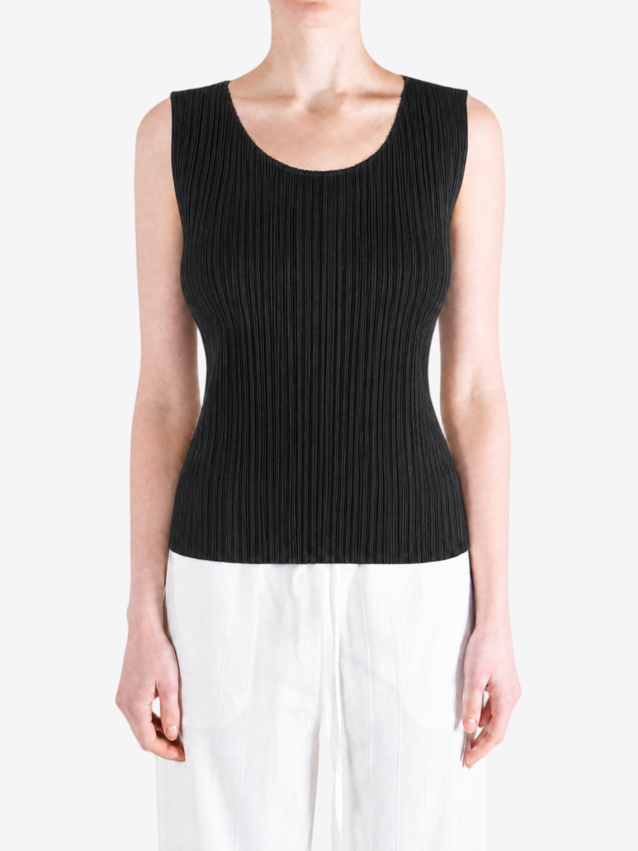 Black shirt worn by a person, showing the shirt fit