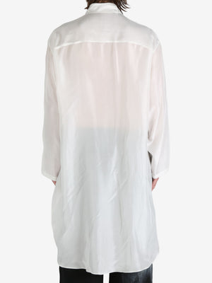 YOHJI YAMAMOTO POUR HOMME - Men Silk Asymmetry Collar Shirt