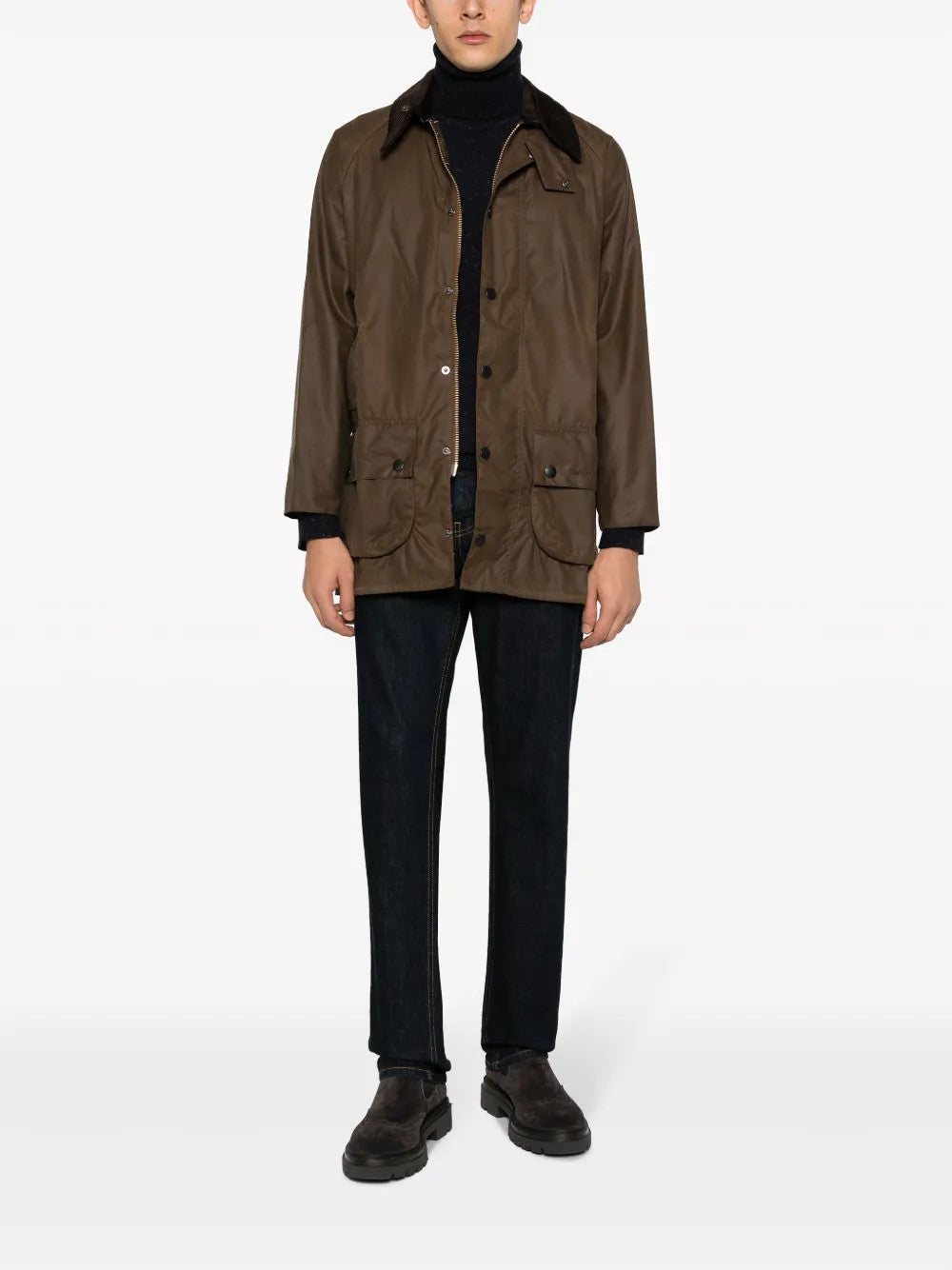 Brown jacket, full body view
