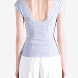 Blue t-shirt, front view