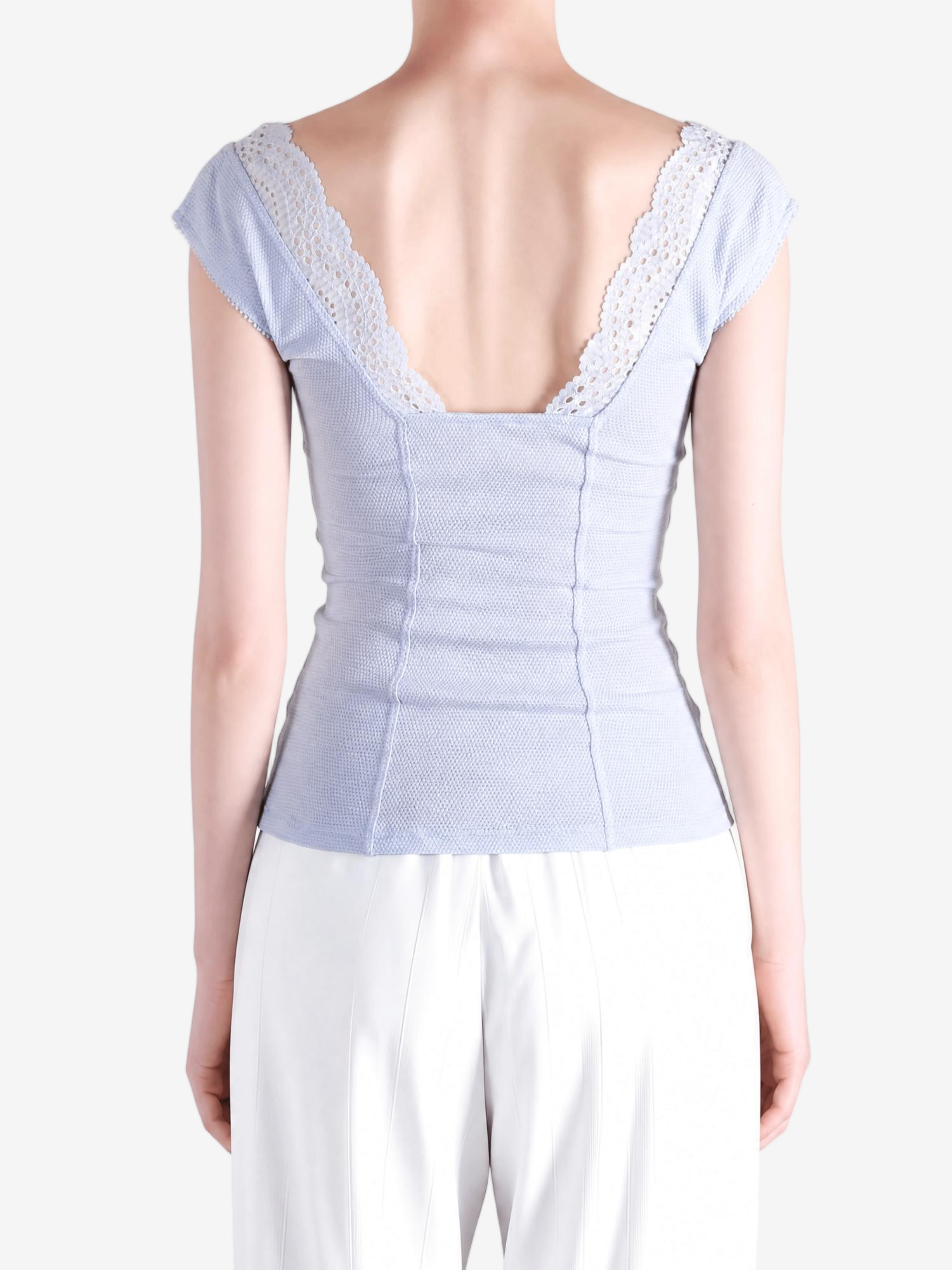 Blue t-shirt, front view