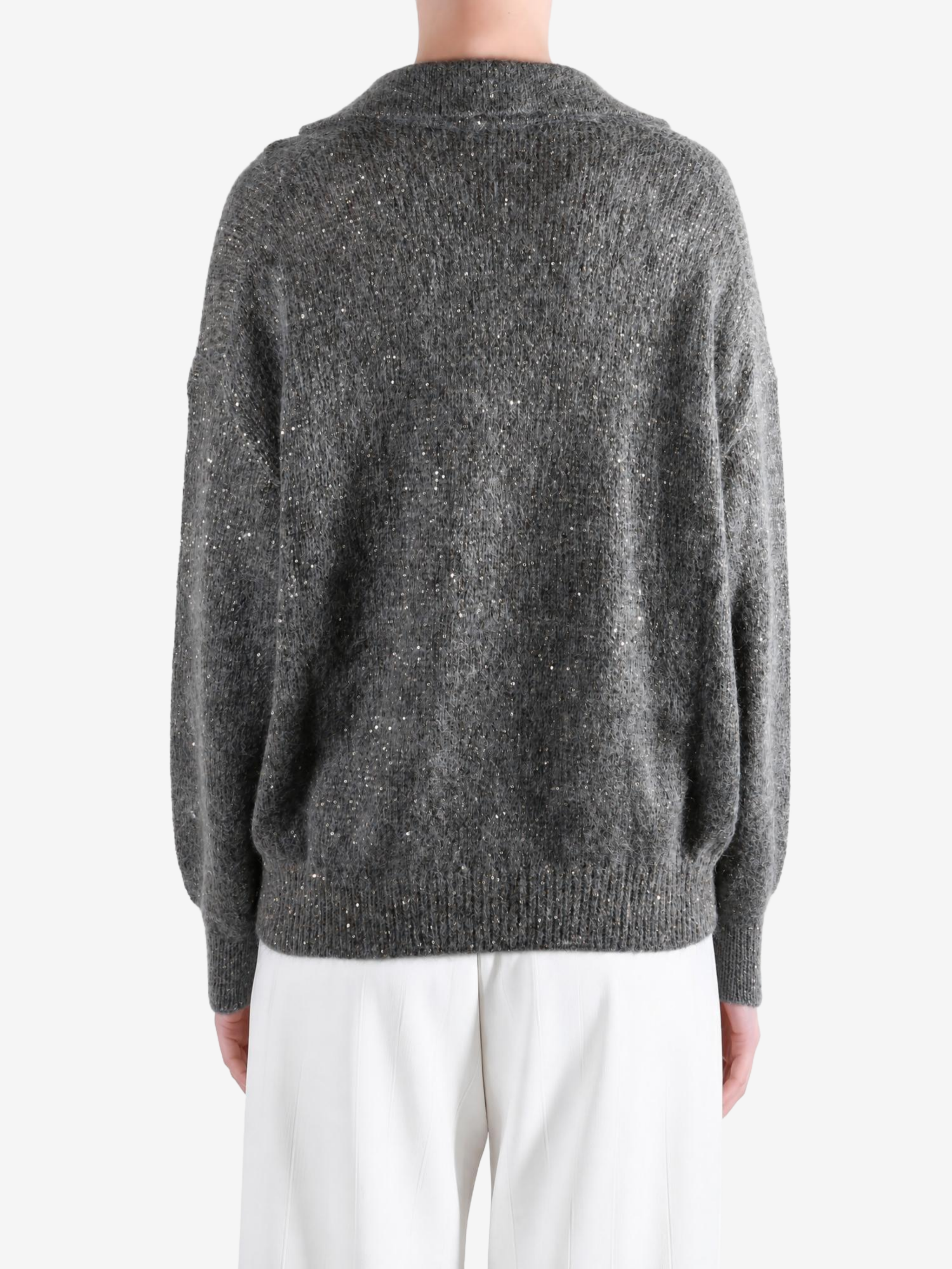 Grey hoodie, full body view