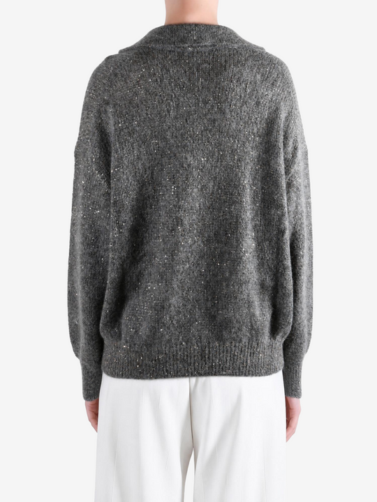 Grey hoodie, full body view