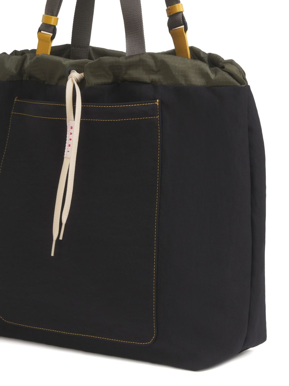 Close up of black bags, showing texture of the polyamide fabric