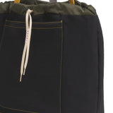 Close up of black bags, showing texture of the polyamide fabric