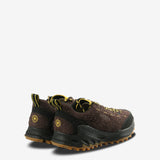 Brown sneakers, back view