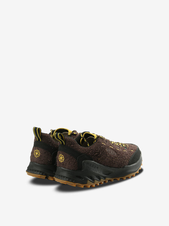 Brown sneakers, back view