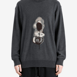 Grey knitwear, full body view