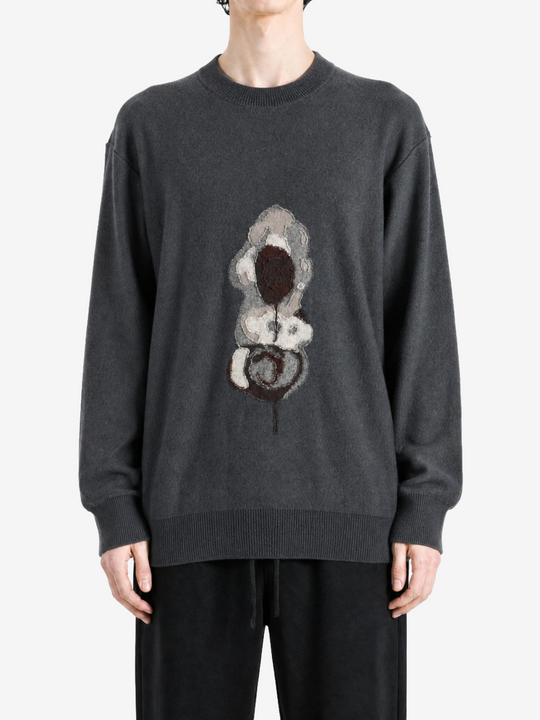 Grey knitwear, full body view