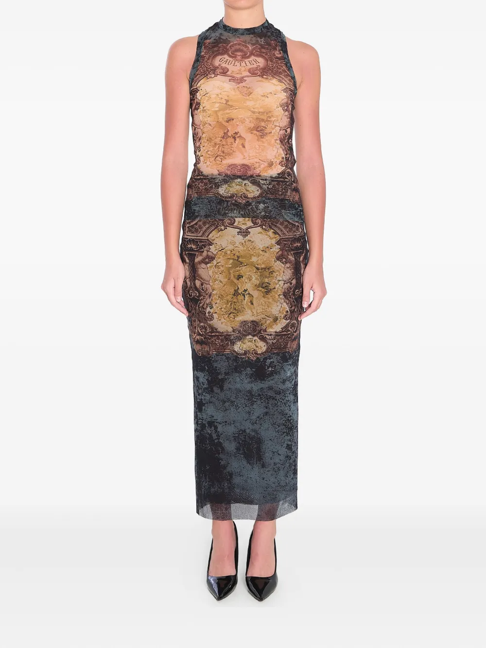 Black top, full body view