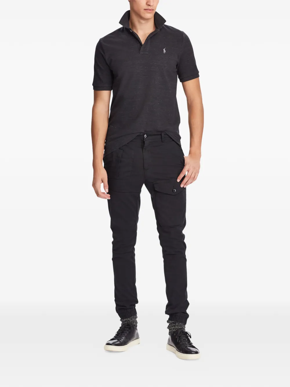 Black tee, front view
