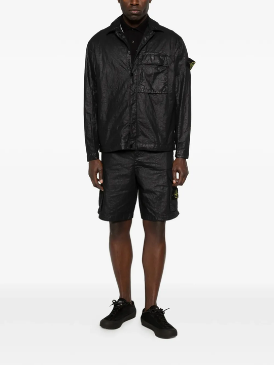 Black shorts, full body view
