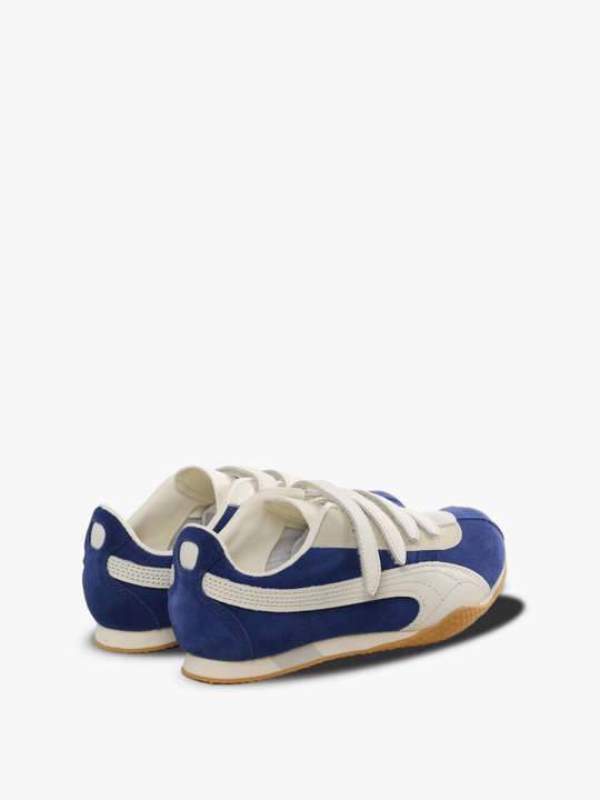 blue sneakers,back view
