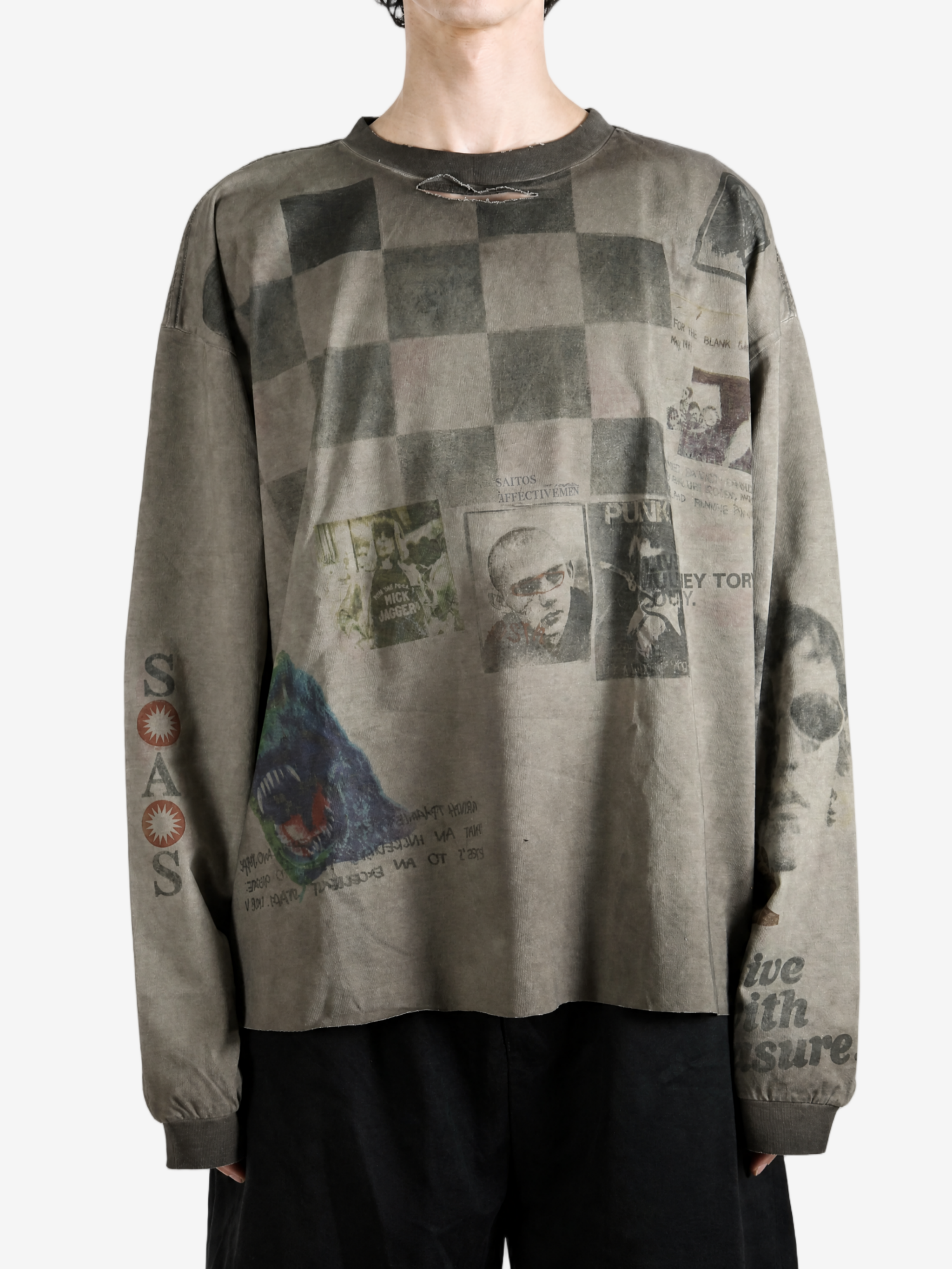 Grey t-shirt worn by a person, showing the t-shirt fit