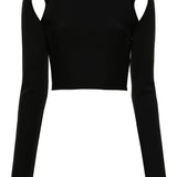 OFF WHITE - Women Sleek Long Sleeve Crop Top