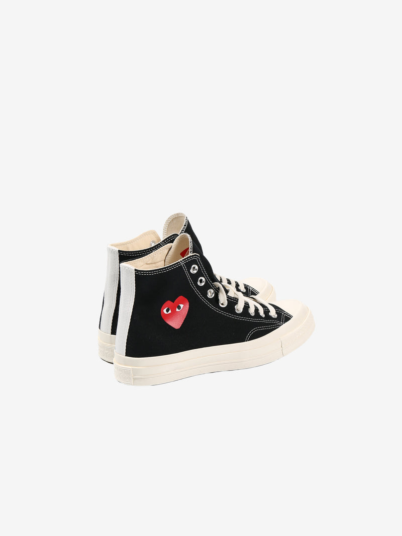 Comme des Garcons Play x Converse Unisex Chuck Taylor 70 Small Red Heart High Top Sneakers Black M6 W8