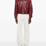 Red jacket, full body view