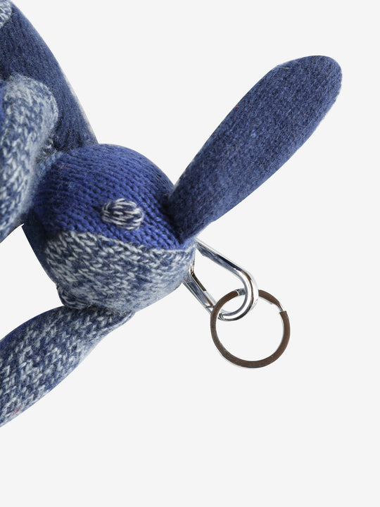 Close up of blue small accessories, showing texture of the fabric