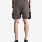 Grey shorts, full body view