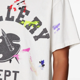 Close up of white short sleeves,showing texture of the cotton fabric