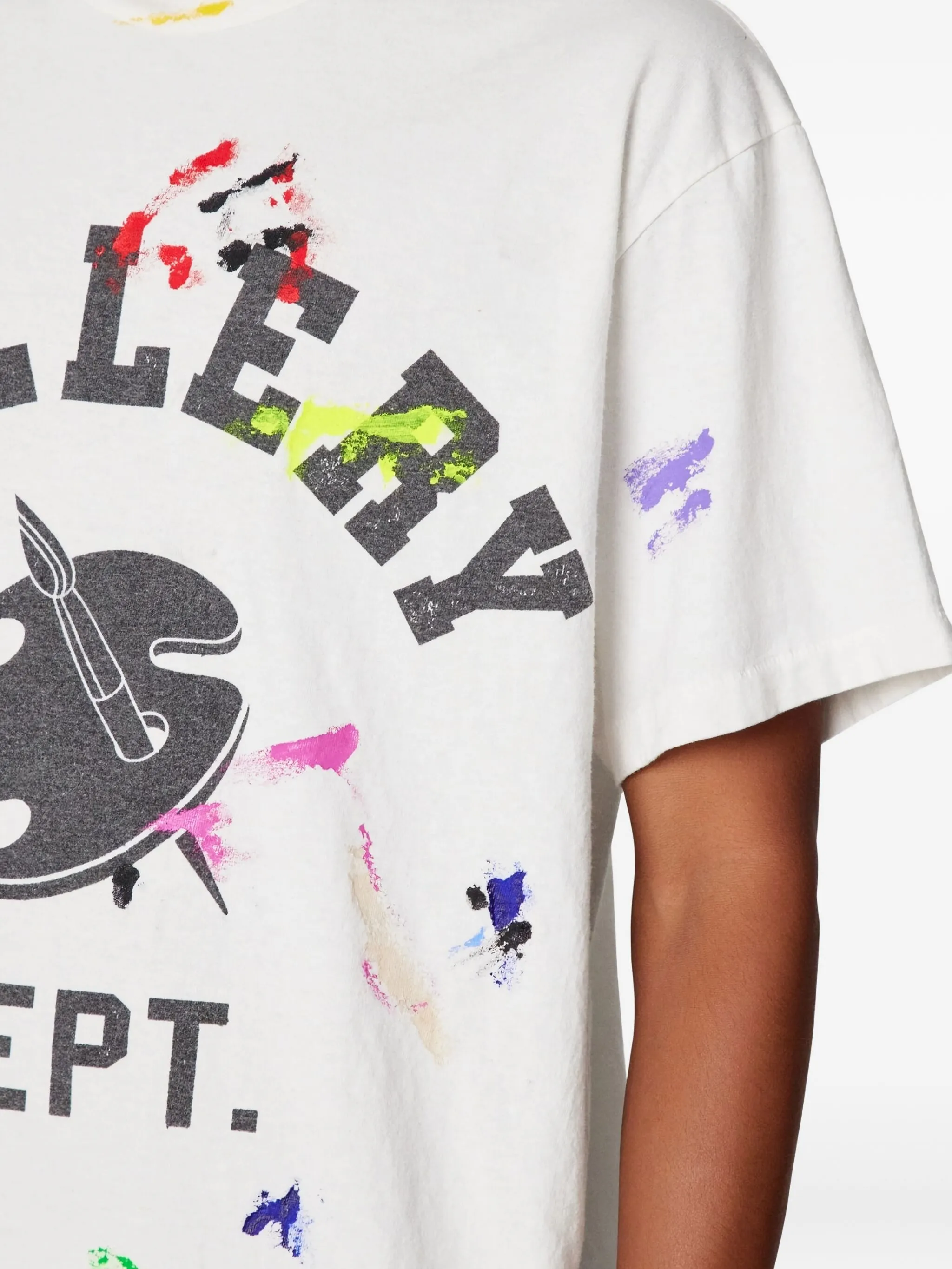 Close up of white short sleeves,showing texture of the cotton fabric