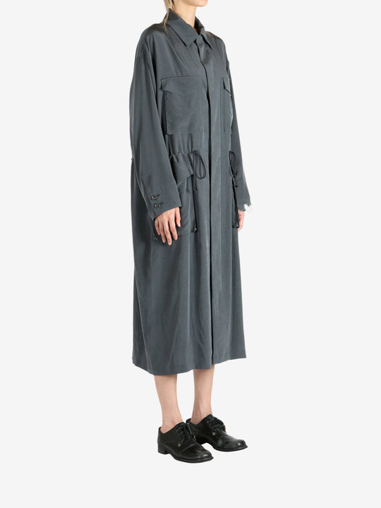 Blue jacket, full body view