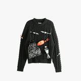 Black knitwear, front view