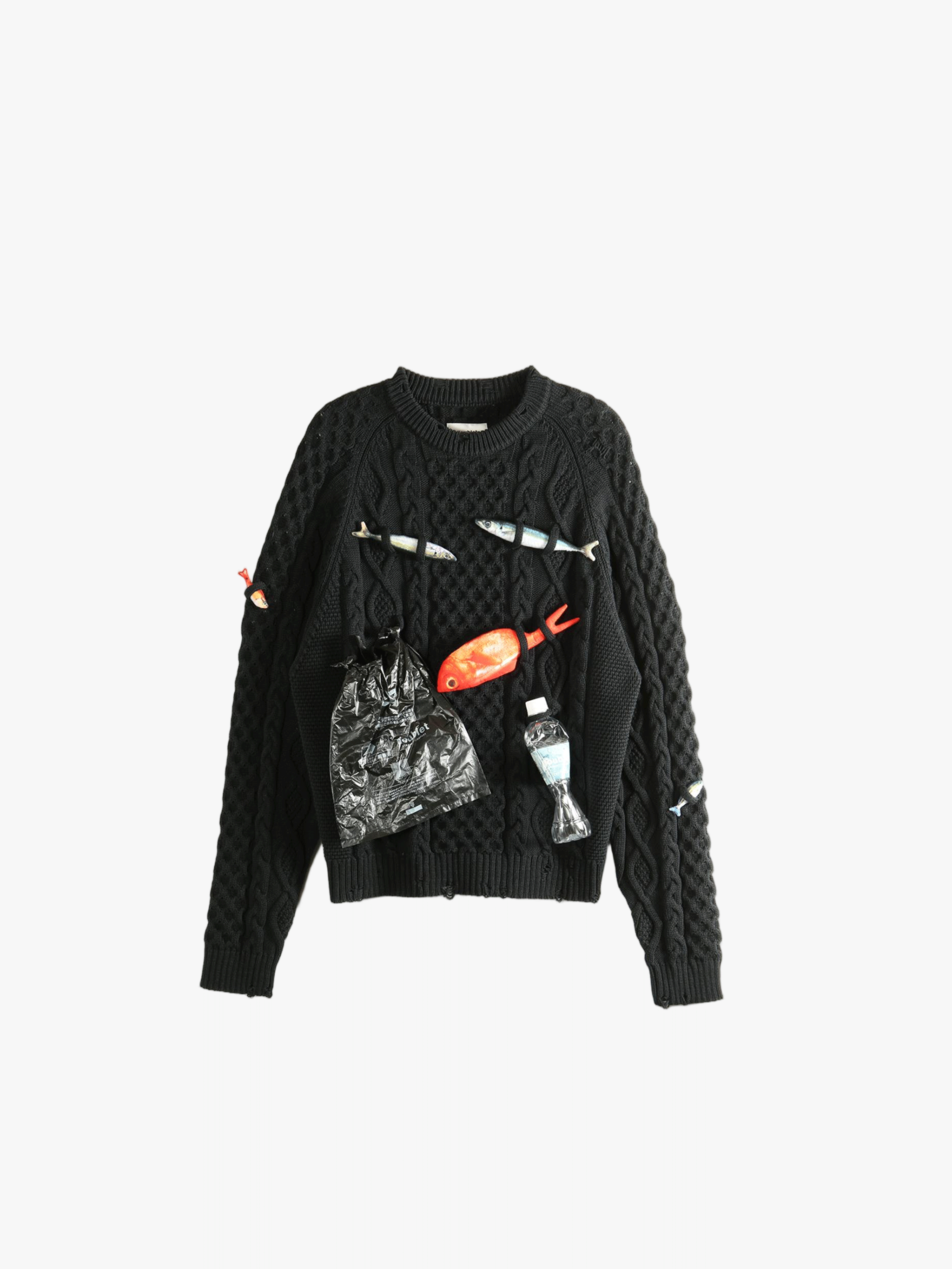 Black knitwear, front view