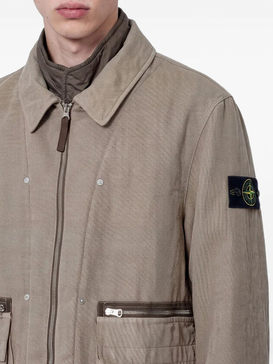 Tan jacket, front view