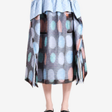 Blue skirt, full body view
