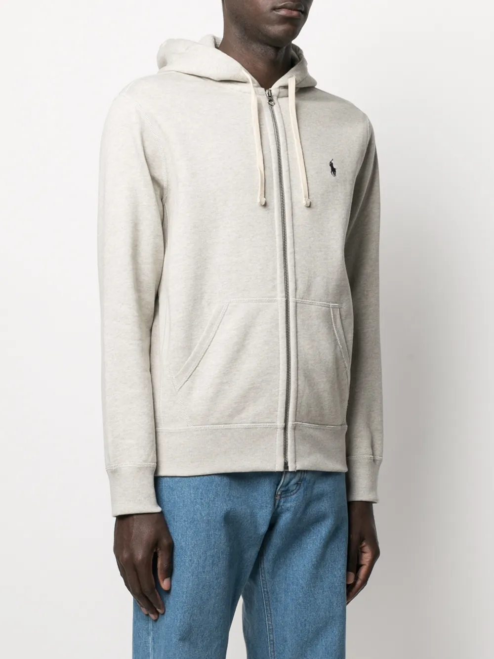 White hoodie, full body view
