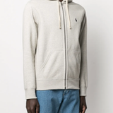 White hoodie, full body view
